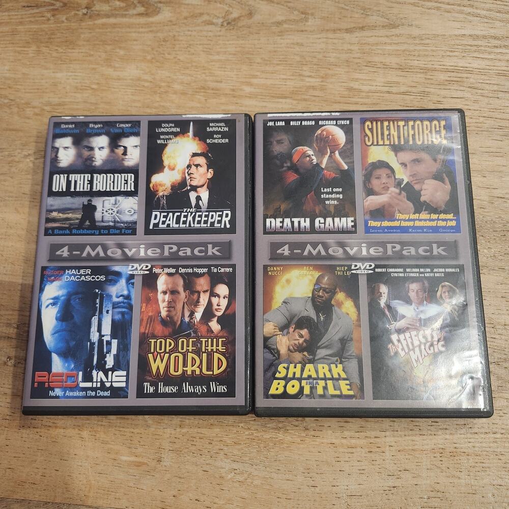 8 Movie DVD On The Border, Peacekeeper, Red Line, Top Of World, Death Game, 90s